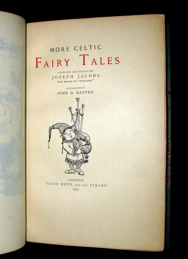 1894 Scarce LIMITED 1st EDITION #27/125 - More CELTIC FAIRY TALES by Joseph Jacobs Illustrated by John D. Batten.
