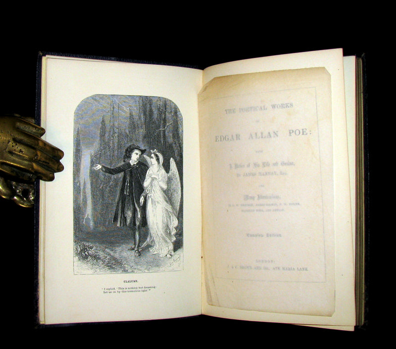 1852 Rare Book - The Poetical Works of EDGAR ALLAN POE. Illustrated.