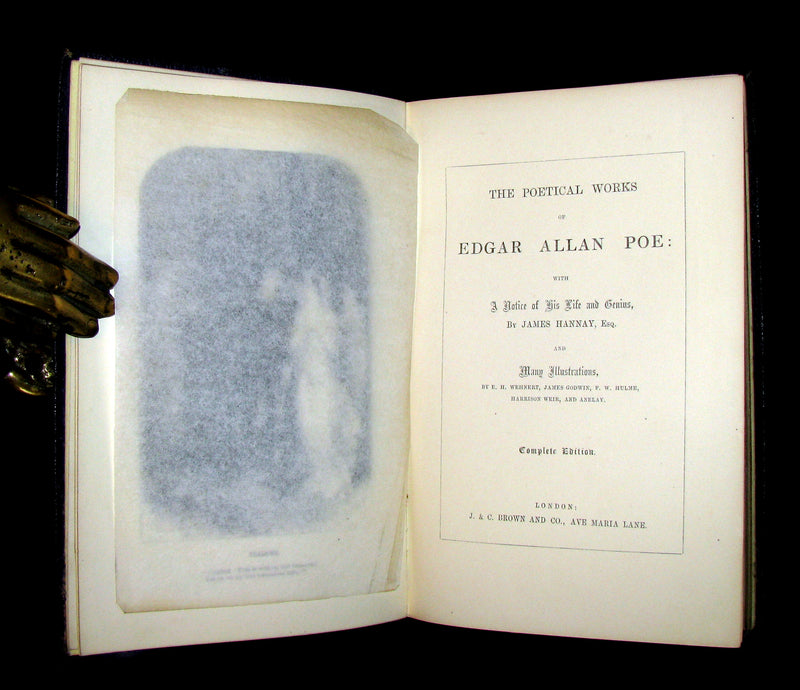 1852 Rare Book - The Poetical Works of EDGAR ALLAN POE. Illustrated.