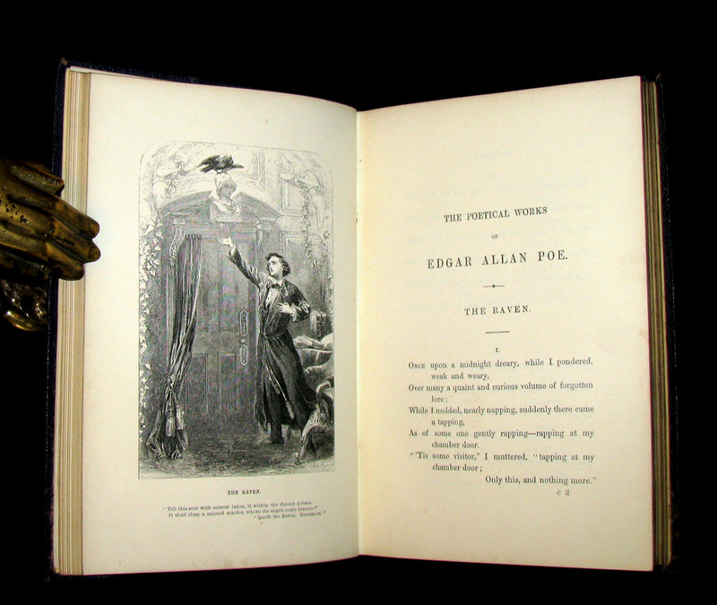 1852 Rare Book - The Poetical Works of EDGAR ALLAN POE. Illustrated.