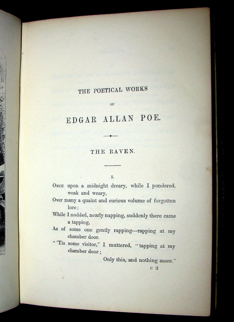 1852 Rare Book - The Poetical Works of EDGAR ALLAN POE. Illustrated.