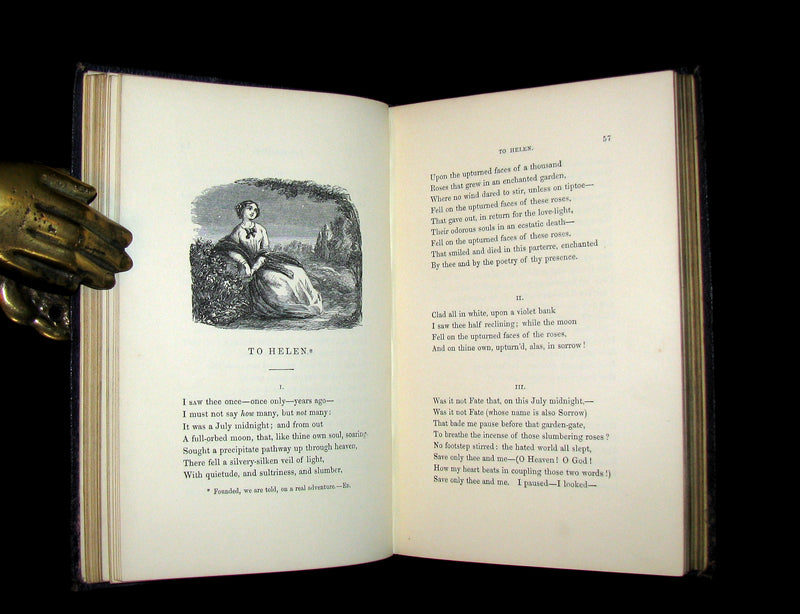 1852 Rare Book - The Poetical Works of EDGAR ALLAN POE. Illustrated.