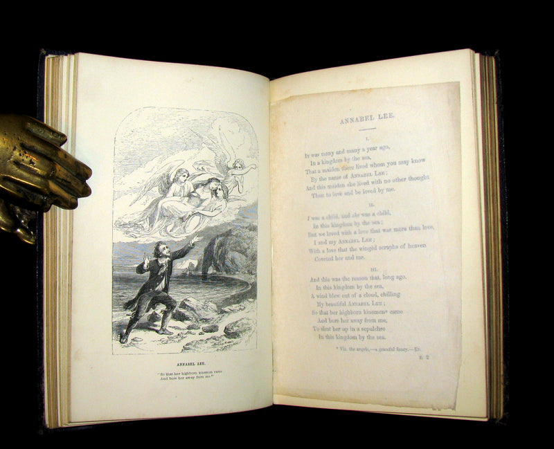 1852 Rare Book - The Poetical Works of EDGAR ALLAN POE. Illustrated.