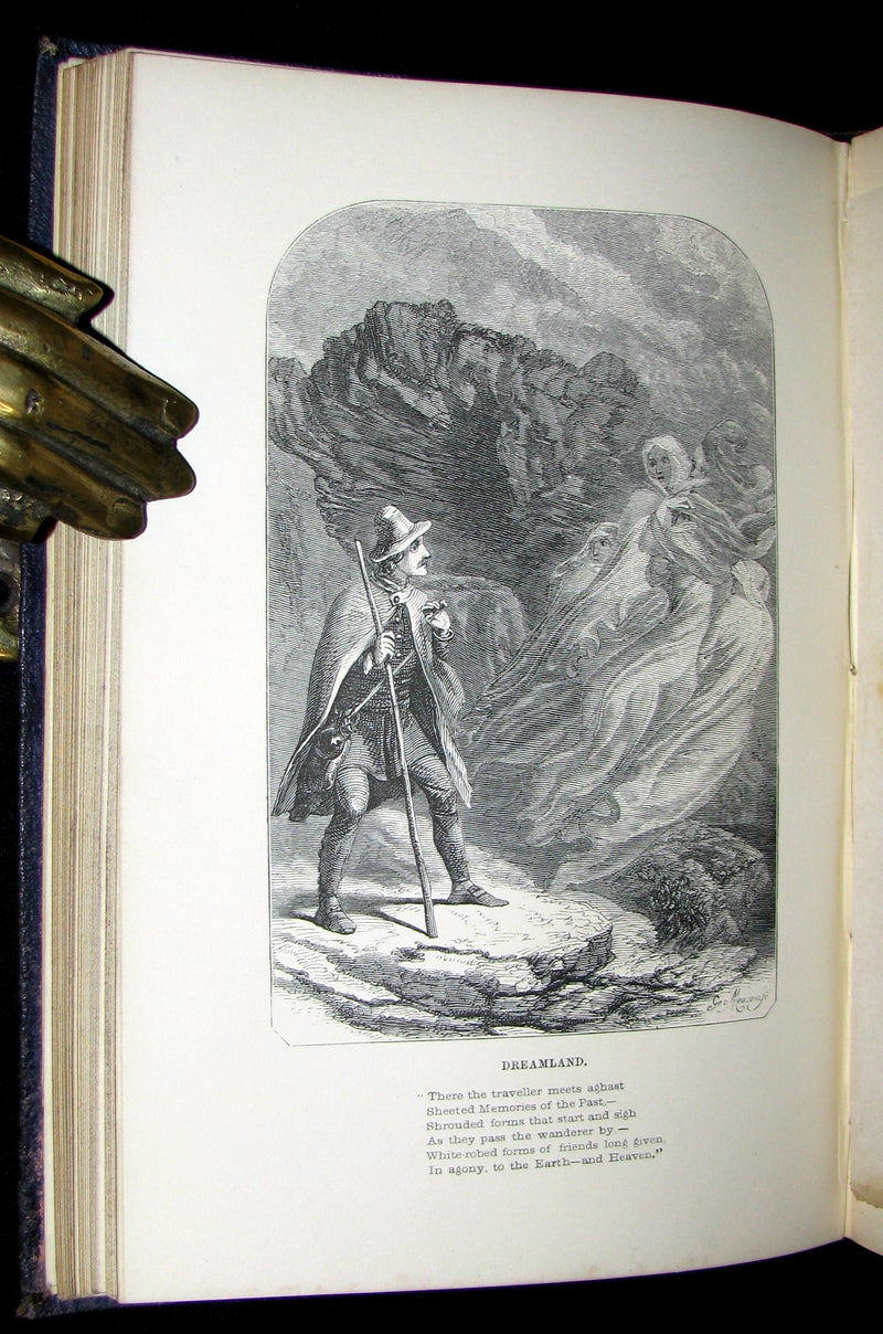 1852 Rare Book - The Poetical Works of EDGAR ALLAN POE. Illustrated.