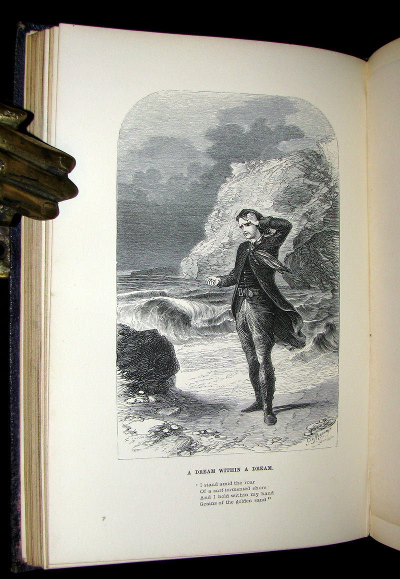 1852 Rare Book - The Poetical Works of EDGAR ALLAN POE. Illustrated.