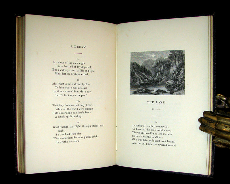 1852 Rare Book - The Poetical Works of EDGAR ALLAN POE. Illustrated.