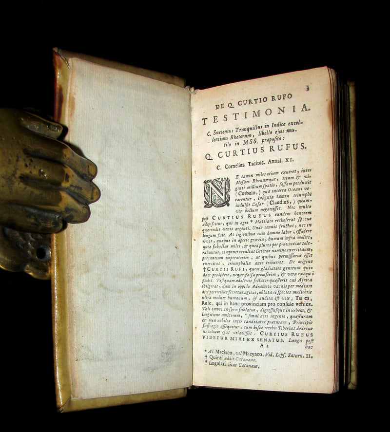 1670 Rare Latin Vellum Book - Histories of ALEXANDER the GREAT by Quintus Curtius Rufus.