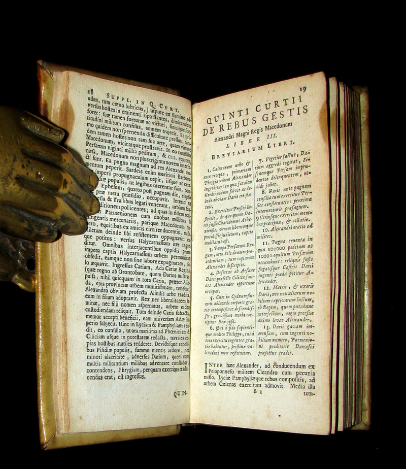 1670 Rare Latin Vellum Book - Histories of ALEXANDER the GREAT by Quintus Curtius Rufus.