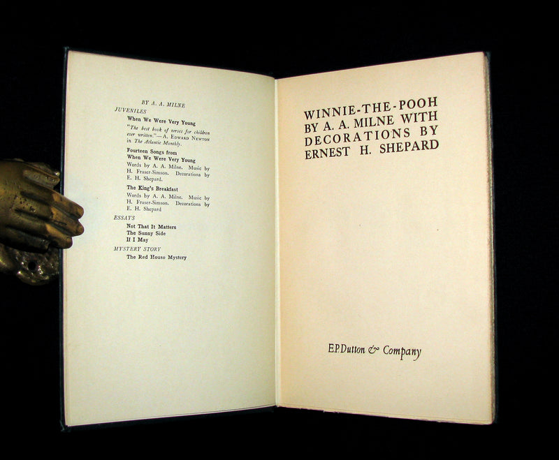 1926 First Edition - A. A. Milne - WINNIE-THE-POOH Illustrated by Ernest H. Shepard.