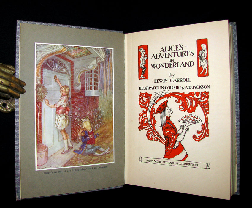 1916 Rare 1st Edition - Alice's Adventures in Wonderland illustrated by Albert Edward Jackson.