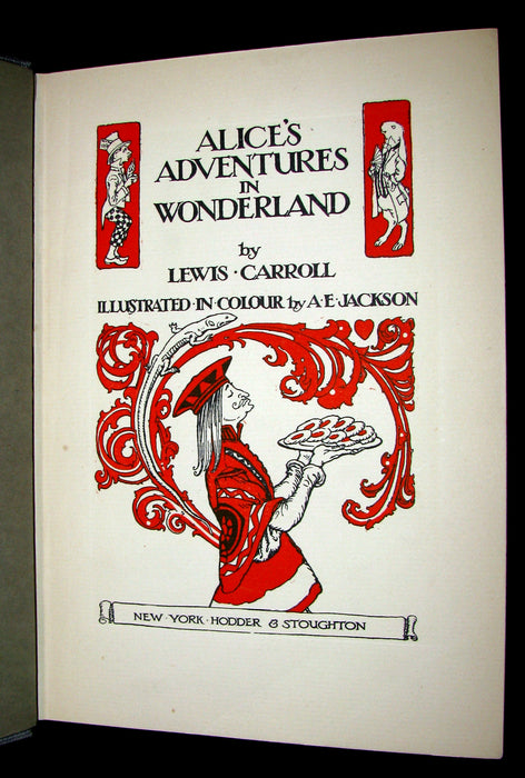 1916 Rare 1st Edition - Alice's Adventures in Wonderland illustrated by Albert Edward Jackson.