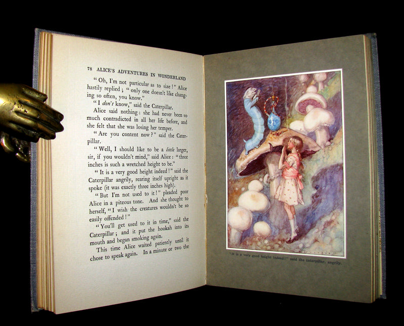 1916 Rare 1st Edition - Alice's Adventures in Wonderland illustrated by Albert Edward Jackson.