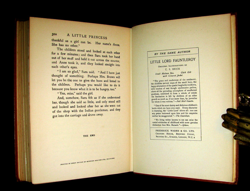 1905 Rare Book - A LITTLE PRINCESS by Frances Hodgson Burnett illustrated by Harold Piffard.