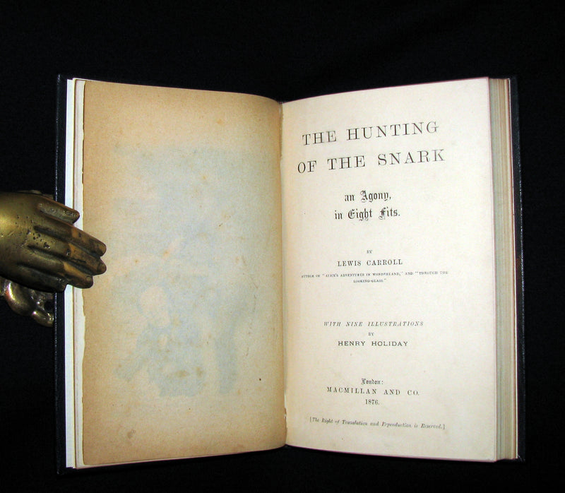 1876 Rare First Edition - The Hunting of the SNARK by Lewis Carroll bound by Atkinson Salisbury.