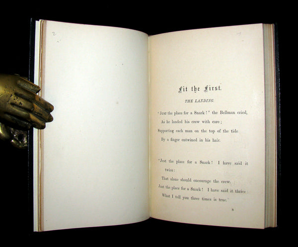 1876 Rare First Edition - The Hunting of the SNARK by Lewis Carroll bound by Atkinson Salisbury.