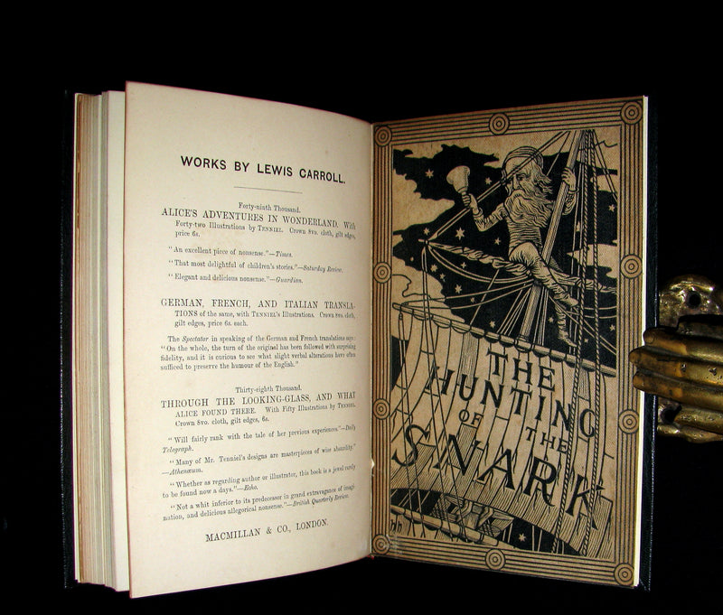 1876 Rare First Edition - The Hunting of the SNARK by Lewis Carroll bound by Atkinson Salisbury.