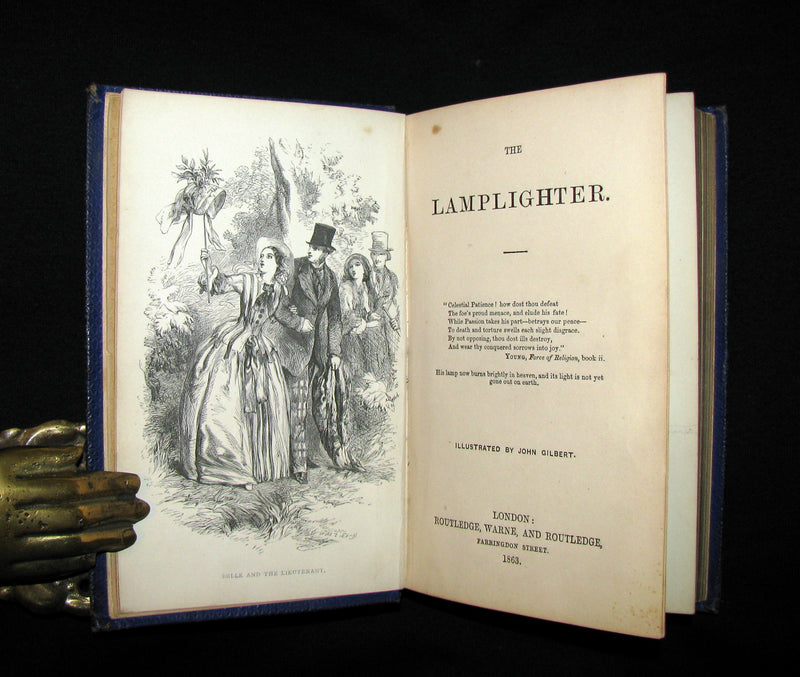 1863 Rare Book - The LAMPLIGHTER by Maria Susanna Cummins illustrated by JOHN GILBERT.