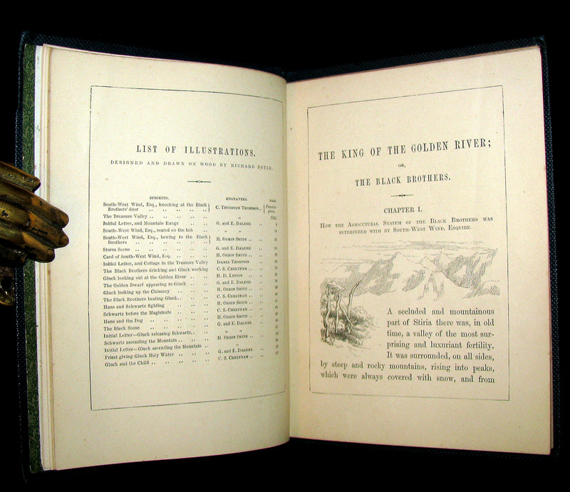 1880 Rare Book -The King of the Golden River or the Black Brothers. A Legend of Stiria. Fairy Tale illustrated by Richard Doyle.