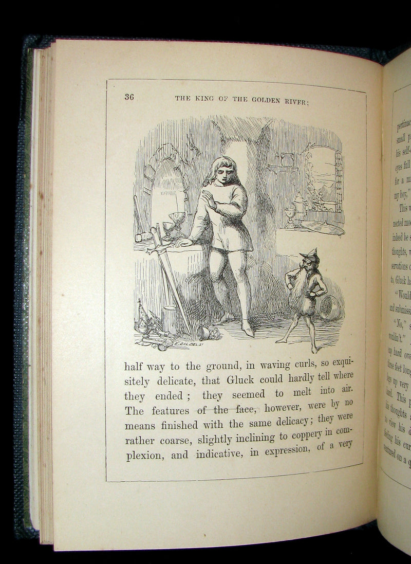 1880 Rare Book -The King of the Golden River or the Black Brothers. A Legend of Stiria. Fairy Tale illustrated by Richard Doyle.