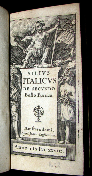 1628 Rare Latin Book - Silius ITALICUS De secundo Bello Punico -  War Against Hannibal - Second Punic War's Poem.