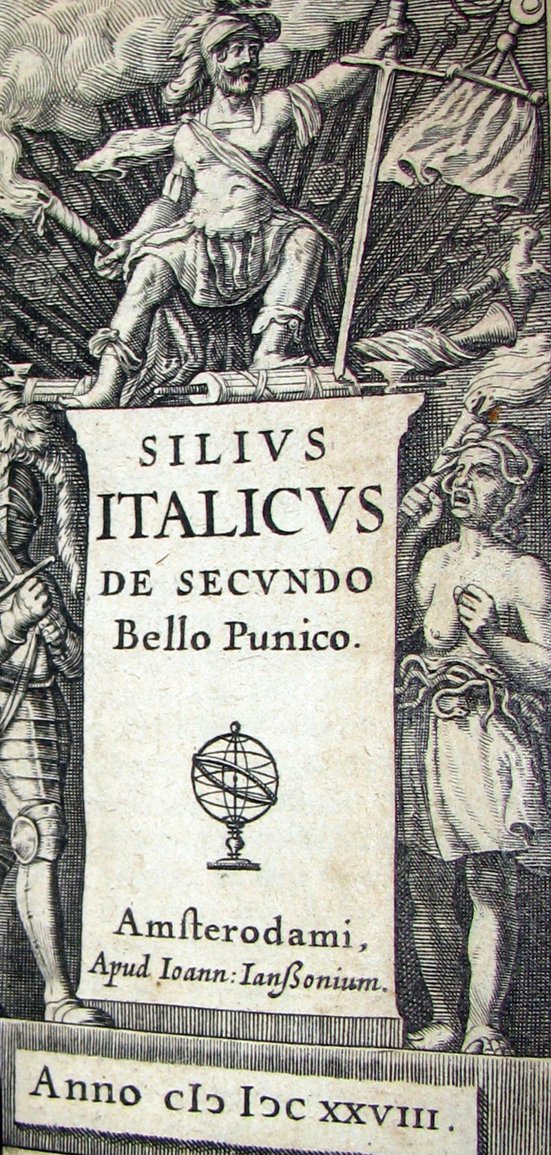 1628 Rare Latin Book - Silius ITALICUS De secundo Bello Punico -  War Against Hannibal - Second Punic War's Poem.