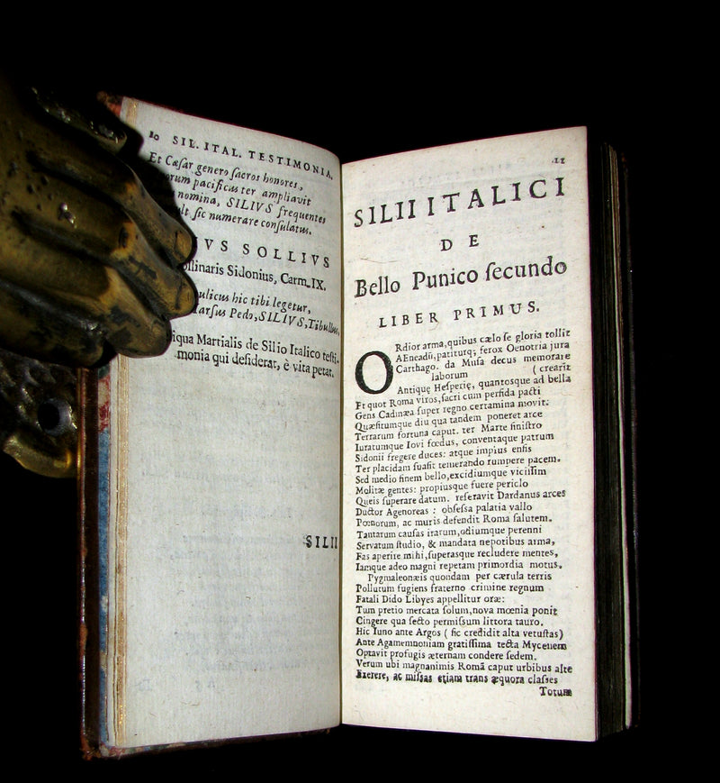 1628 Rare Latin Book - Silius ITALICUS De secundo Bello Punico -  War Against Hannibal - Second Punic War's Poem.