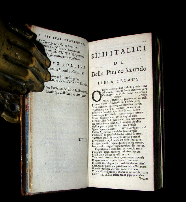 1628 Rare Latin Book - Silius ITALICUS De secundo Bello Punico -  War Against Hannibal - Second Punic War's Poem.