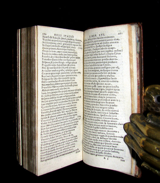 1628 Rare Latin Book - Silius ITALICUS De secundo Bello Punico -  War Against Hannibal - Second Punic War's Poem.