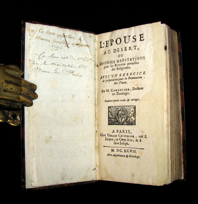 1697 Scarce French Book - L'ÉPOUSE AU DÉSERT - The Wife at the Desert. Meditations.