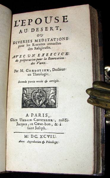 1697 Scarce French Book - L'ÉPOUSE AU DÉSERT - The Wife at the Desert. Meditations.