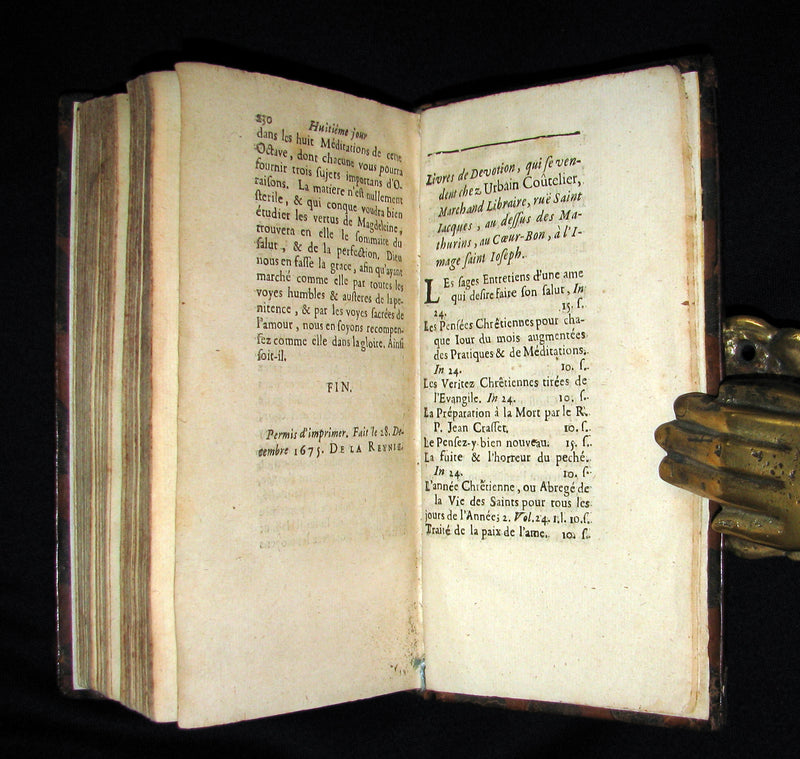 1697 Scarce French Book - L'ÉPOUSE AU DÉSERT - The Wife at the Desert. Meditations.