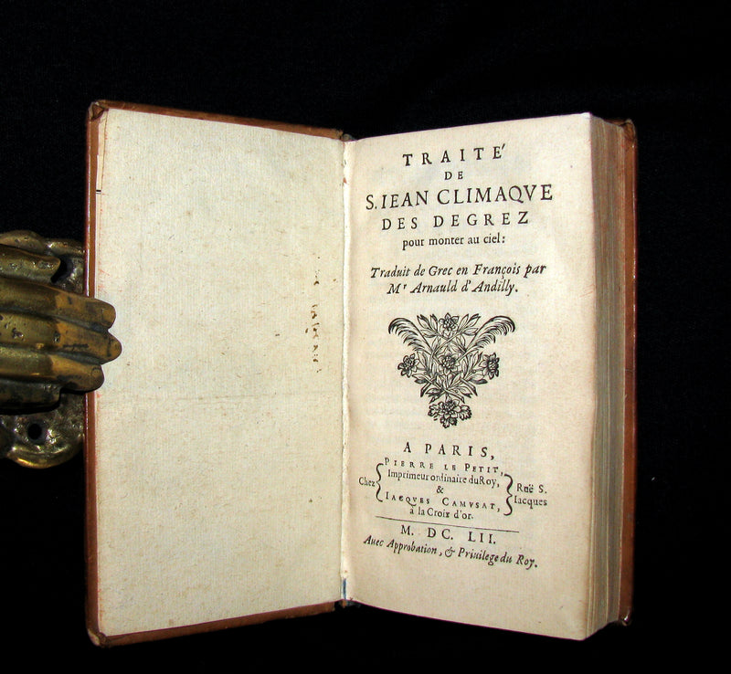 1652 Scarce French Book - John Climacus' Ladder of Paradise - Traite des degrez pour monter au ciel.