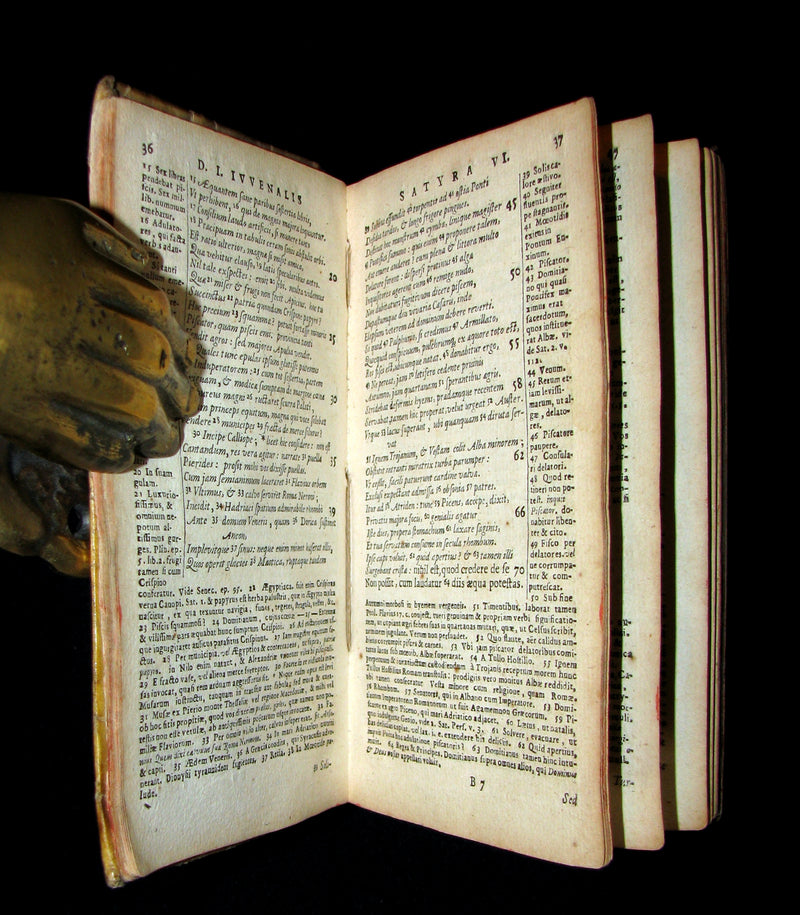 1650 Rare Latin Vellum Book -  The Satires of Decimus Junius Juvenalis, and of Aulus Persius Flaccus.