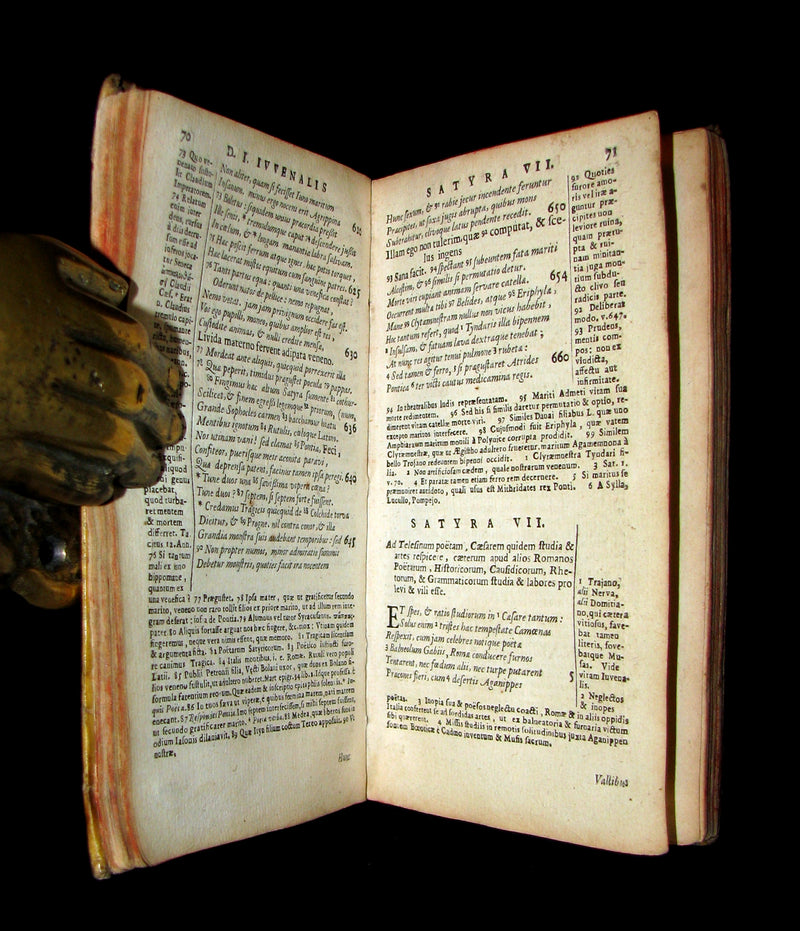 1650 Rare Latin Vellum Book -  The Satires of Decimus Junius Juvenalis, and of Aulus Persius Flaccus.