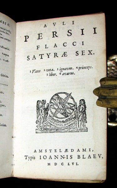1650 Rare Latin Vellum Book -  The Satires of Decimus Junius Juvenalis, and of Aulus Persius Flaccus.