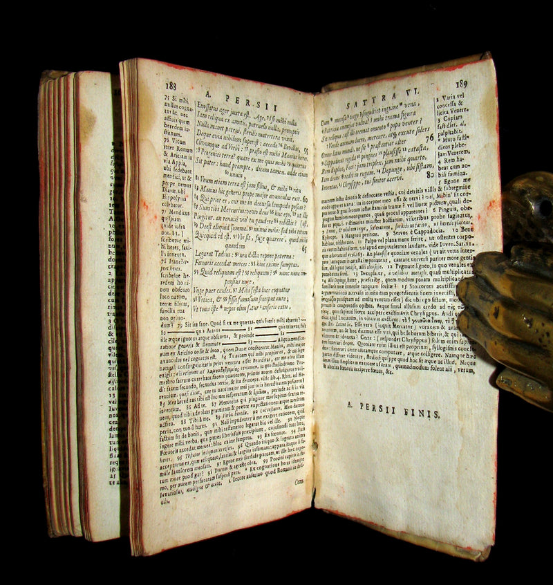 1650 Rare Latin Vellum Book -  The Satires of Decimus Junius Juvenalis, and of Aulus Persius Flaccus.