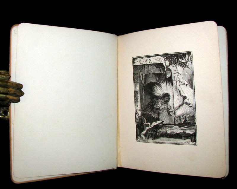1881 Rare Victorian Book - The Bells by Edgar Allan Poe. Illustrated.