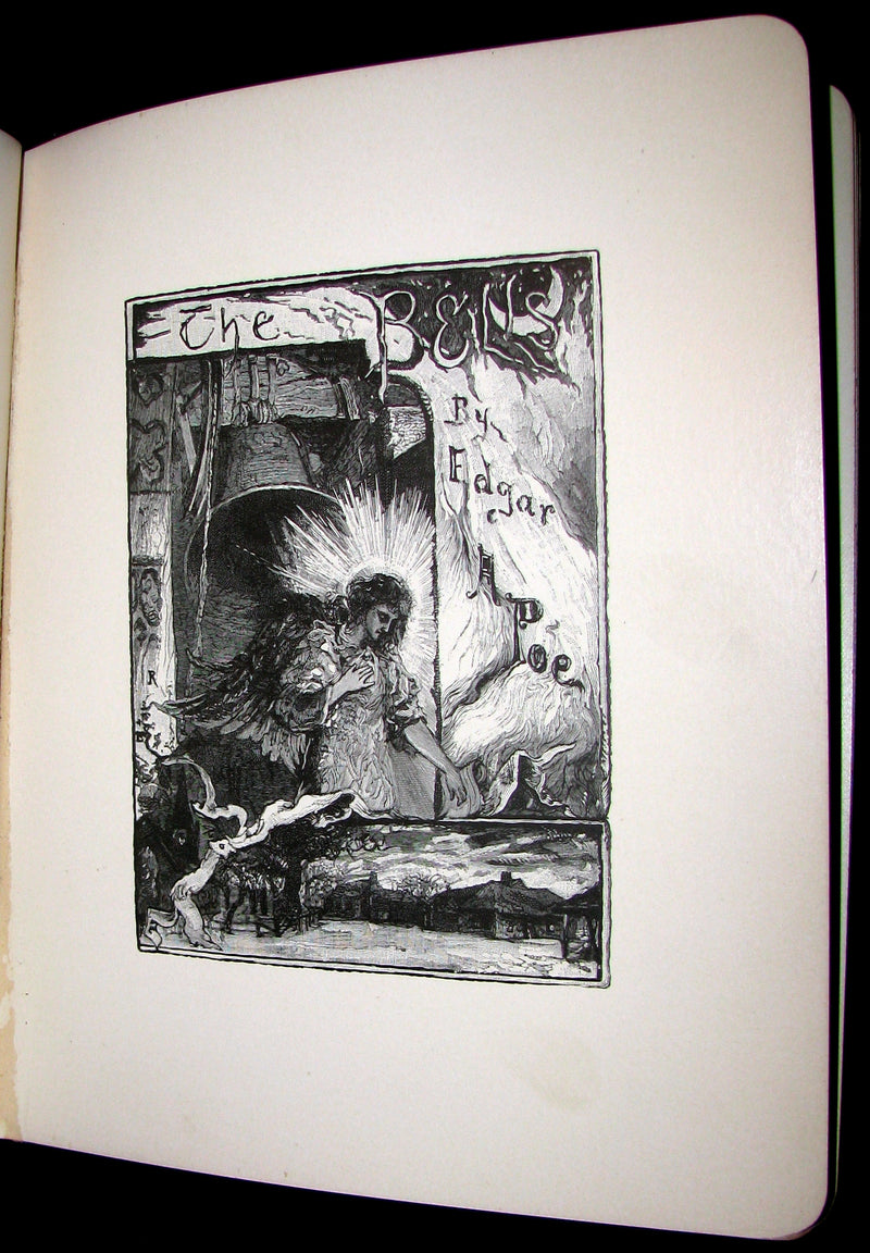 1881 Rare Victorian Book - The Bells by Edgar Allan Poe. Illustrated.