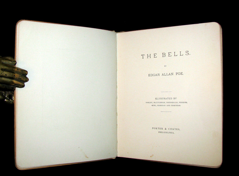 1881 Rare Victorian Book - The Bells by Edgar Allan Poe. Illustrated.