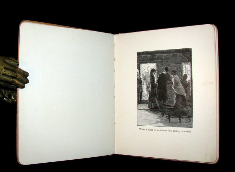 1881 Rare Victorian Book - The Bells by Edgar Allan Poe. Illustrated.