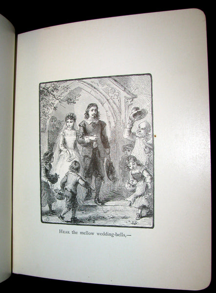 1881 Rare Victorian Book - The Bells by Edgar Allan Poe. Illustrated.