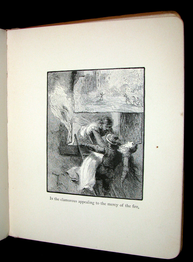 1881 Rare Victorian Book - The Bells by Edgar Allan Poe. Illustrated.