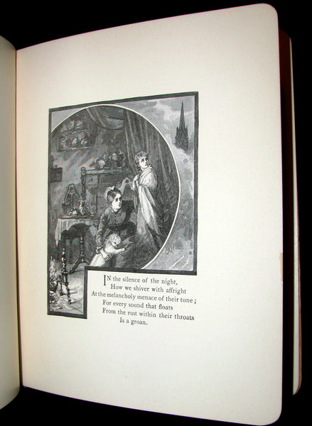 1881 Rare Victorian Book - The Bells by Edgar Allan Poe. Illustrated.