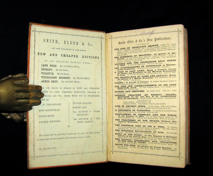 1857 Rare Early Edition - JANE EYRE. An Autobiography by Currer Bell (CHARLOTTE BRONTË).