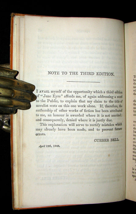 1857 Rare Early Edition - JANE EYRE. An Autobiography by Currer Bell (CHARLOTTE BRONTË).