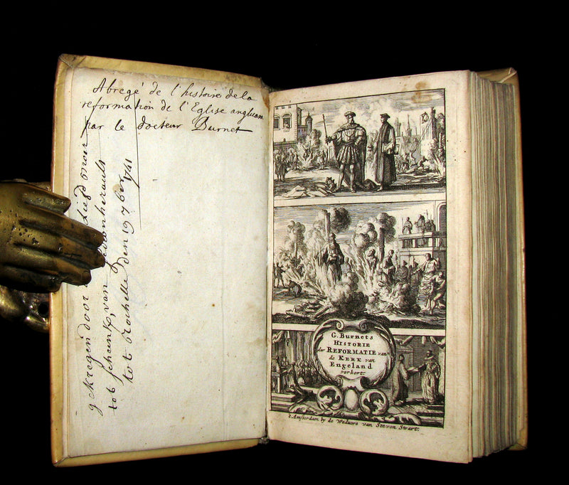 1690 Rare Dutch vellum Book - Gilbert Burnet's History of the Reformation of the Church of England. Illustrated.