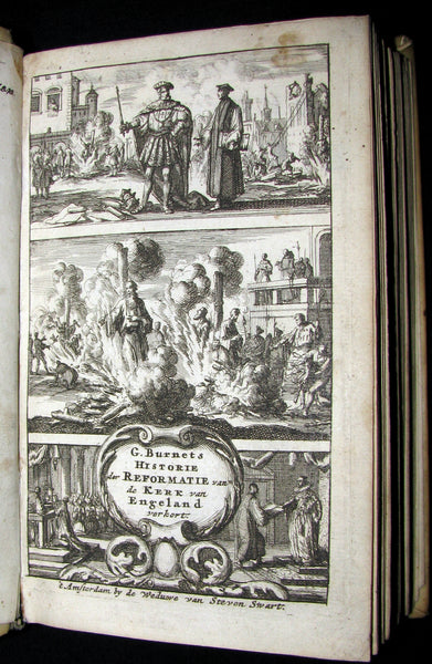 1690 Rare Dutch vellum Book - Gilbert Burnet's History of the Reformation of the Church of England. Illustrated.