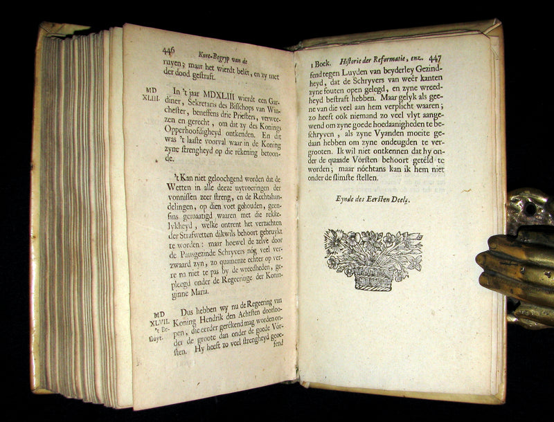 1690 Rare Dutch vellum Book - Gilbert Burnet's History of the Reformation of the Church of England. Illustrated.
