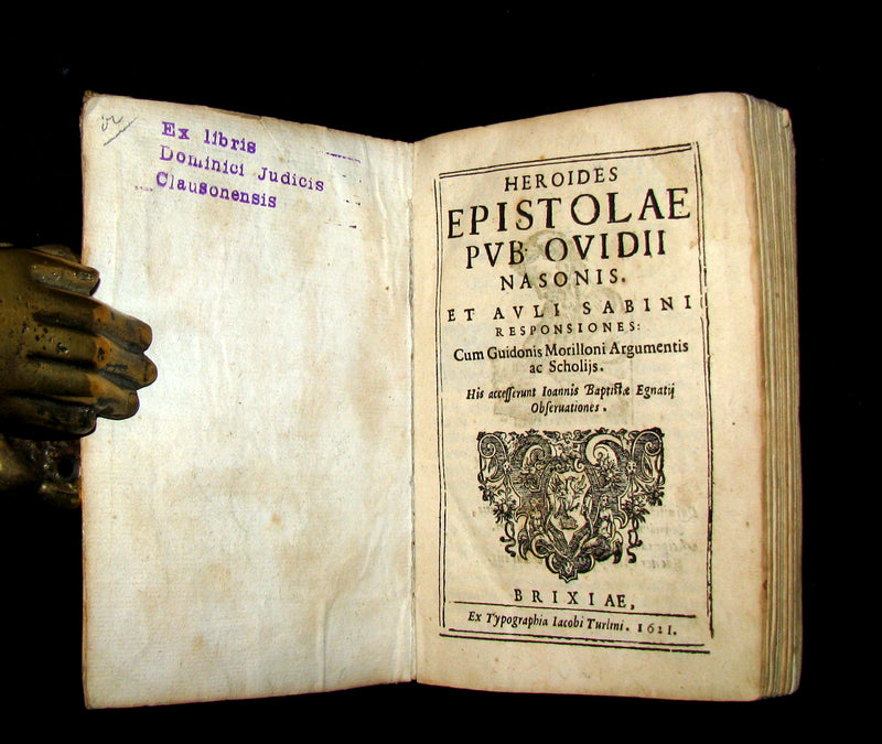 1621 Scarce Latin vellum Book ~ OVID's Heroines - HEROIDES EPISTOLAE (Letters of Heroines).
