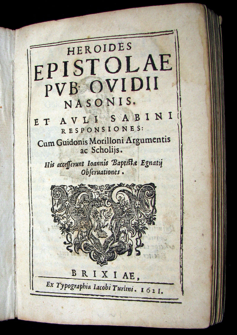 1621 Scarce Latin vellum Book ~ OVID's Heroines - HEROIDES EPISTOLAE (Letters of Heroines).